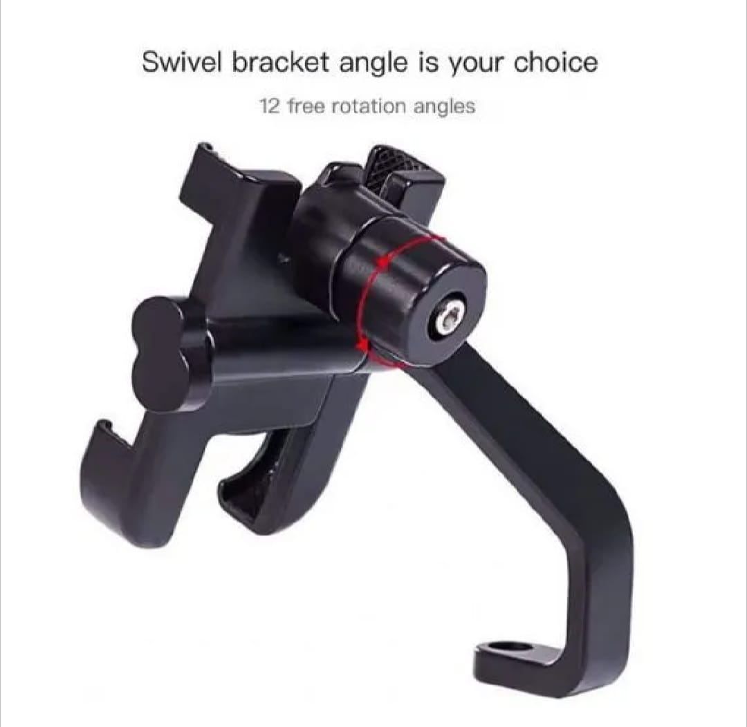 C2 Universal Aluminum Motorcycle Phone Holder – 360° Adjustable Handlebar Mount Stand for Secure Mobile GripC2 Universal Aluminum Motorcycle Phone Holder – 360° Adjustable Handlebar Mount Stand for Secure Mobile Grip