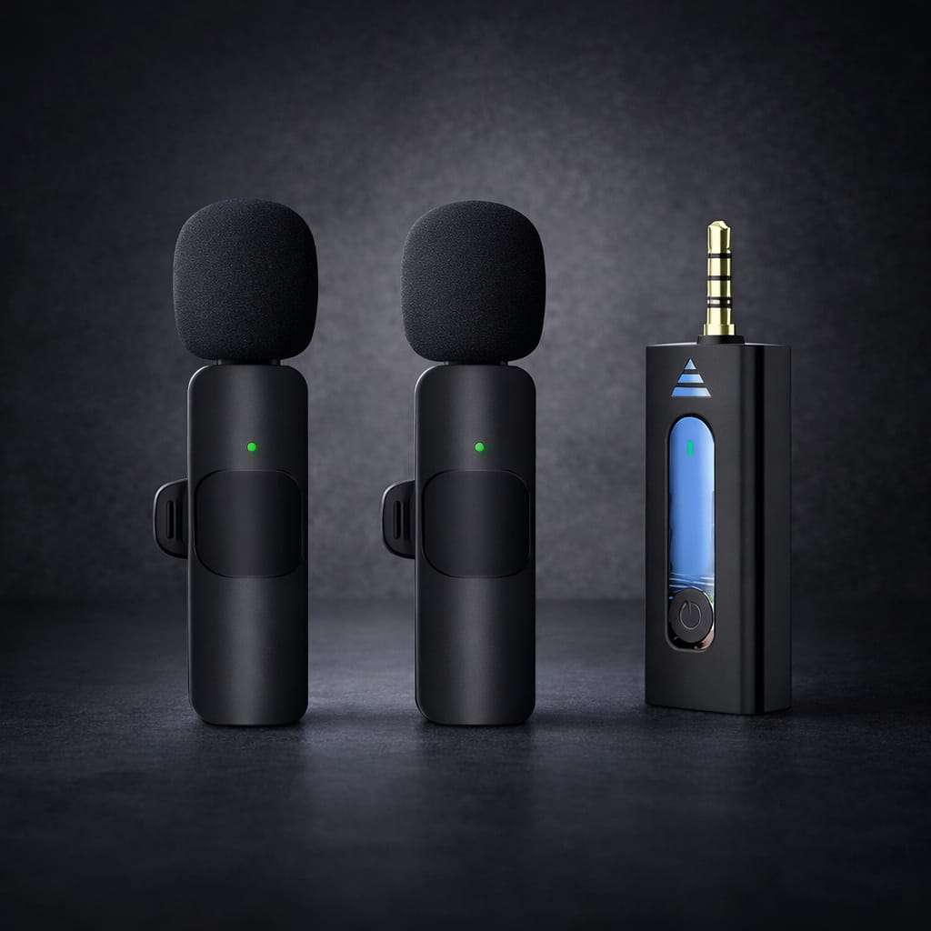 K35 Wireless Microphone – High-Quality 2.4GHz Lapel Mic Set with 3.5mm Receiver for Mobile Phones, Cameras, Speakers & Vlogging