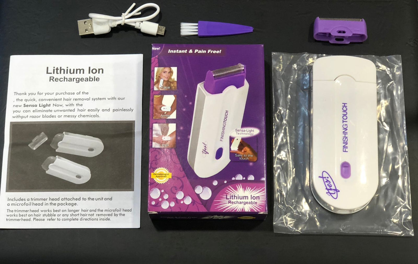 Rechargeable Yes Hair Remover Machine for Woman - Finishing Touch Electric Hair Removal Tool for Smooth Skin