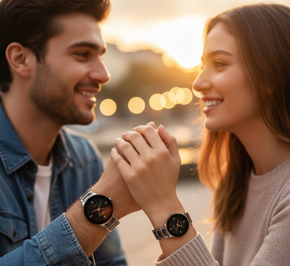 POSITIF Couple Watch - Elegant Matching His & Her Timepieces| Stylish Pair Gift For Lovers