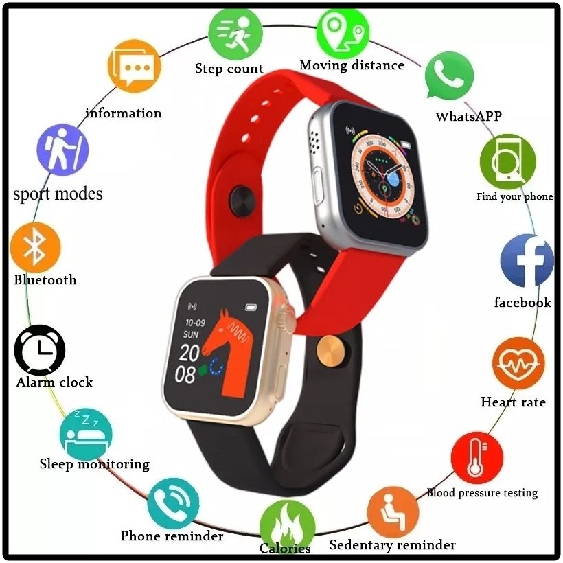 D20 Ulta Smart Watch Heart Rate Blood Pressure Oxygen Reloj Intelligent Smart Bracelet  ( random color)