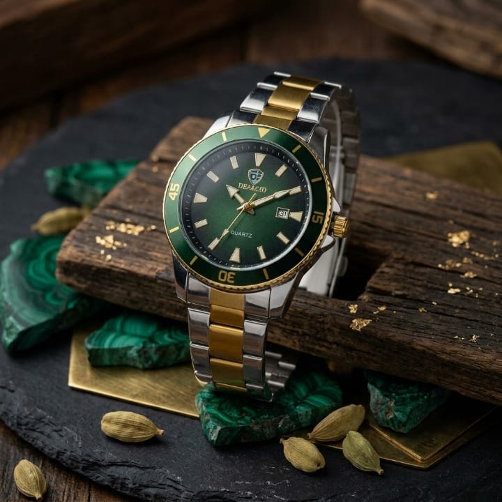 Premium Men's Stainless Steel Quartz Watch -  Classic Dial Luxury Business Watch With Date Display