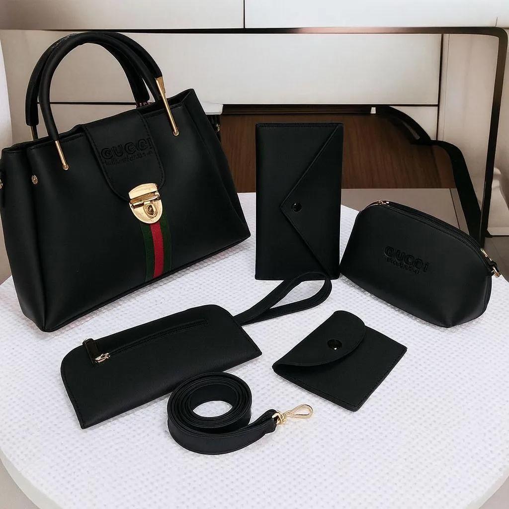 5 Pieces Handbag Set | Stylish Woman's Bags | Shoulder, Tote,  Crossbody & Wallet Combo