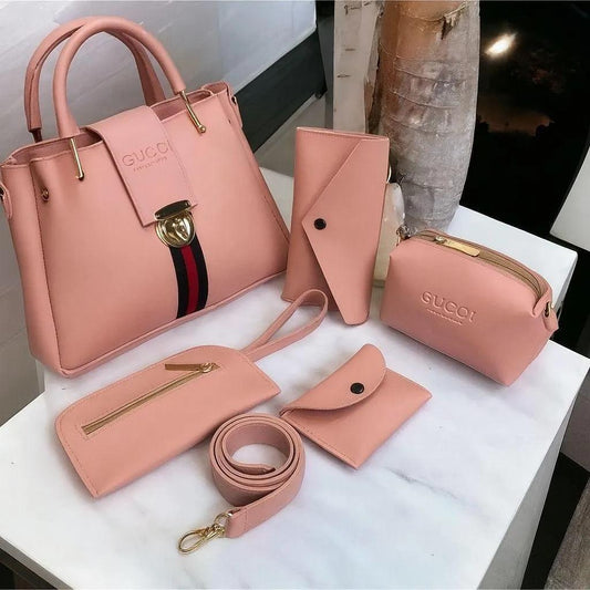 5 Pieces Handbag Set | Stylish Woman's Bags | Shoulder, Tote,  Crossbody & Wallet Combo
