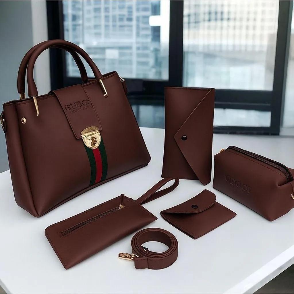 5 Pieces Handbag Set | Stylish Woman's Bags | Shoulder, Tote,  Crossbody & Wallet Combo